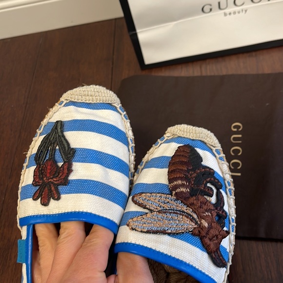 Gucci striped canvas embroidered espadrilles - Picture 3 of 15
